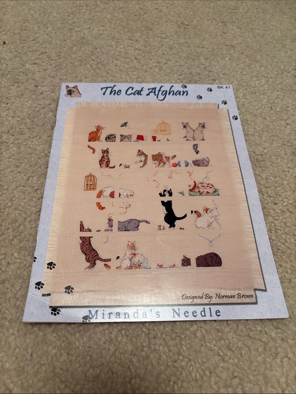 The Cat Afghan Cross Stitch Pattern - Miranda’s Needle